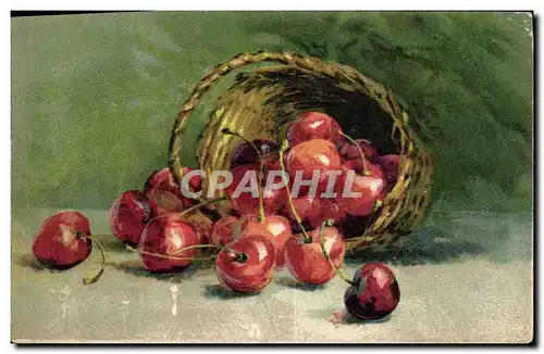 Cartes postales Fantaisie Nature morte Cerises