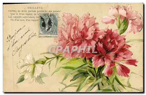 Cartes postales Fantaisie Fleurs Oeilles