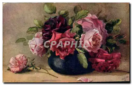 Cartes postales Fantaisie Fleurs