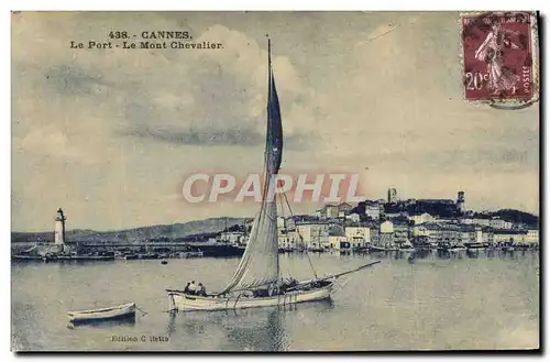 Cartes postales Phare Cannes Le Port Mont chevalier Bateau