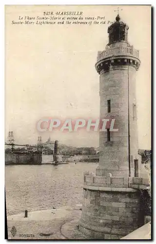 Cartes postales Phare Sainte Marie et entree du vieux port Marseille