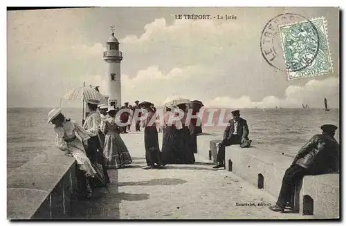 Ansichtskarte AK Phare Le Treport La jetee