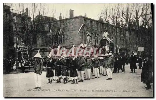 Cartes postales Carnaval Aix en Provence Carnaval XXIV Harmonie de Bacchus eclairee par les enfants phare