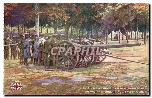 Cartes postales Militaria Canons anglais a longue portee