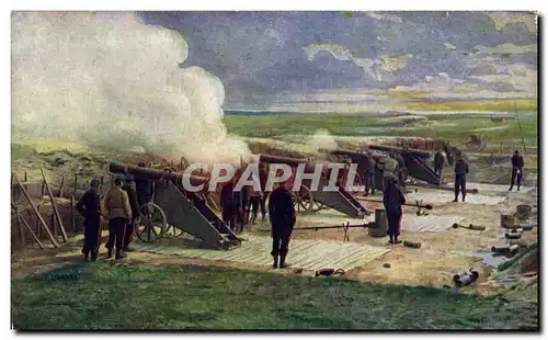 Cartes postales Militaria Une batterie de 130mm Canons