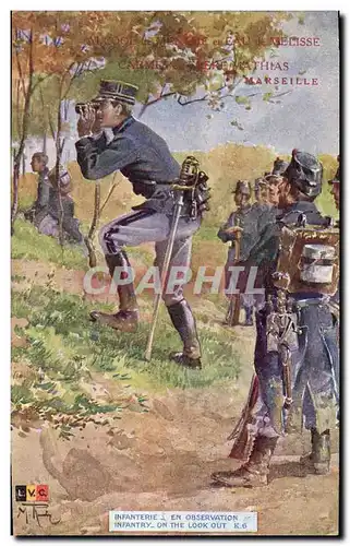 Cartes postales Militaria Infanterie En observation