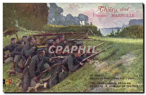 Cartes postales Militaria Belges en embuscade sur l&#39Yser