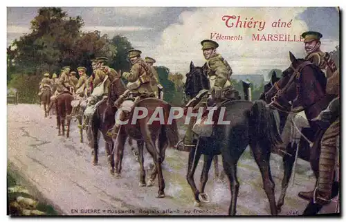 Cartes postales Militaria Hussards Anglais allant au front