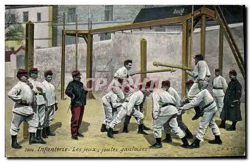 Cartes postales Militaria Infanterie Les jeux Joutes gauloises