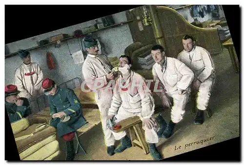 Cartes postales Militaria Infanterie Le perruquier Coiffeur
