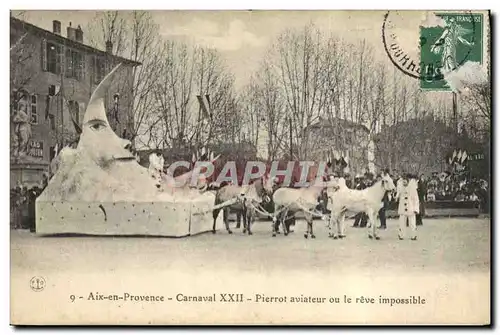 Ansichtskarte AK Carnaval XXII Aix en Provence Pierrot aviateur ou le reve impossible Lune Aviation