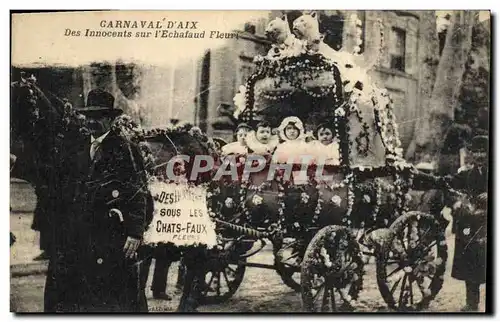 Cartes postales Carnaval d&#39Aix Des innocents sur l&#39echafaud Fleuri Enfants Bebes