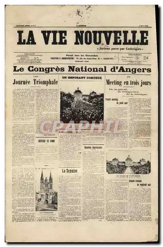 Cartes postales Journaux Journal La vie Nouvelle Le Congres National d&#39Angers TOP