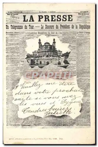 Cartes postales Fantaisie Journaux Journal La Presse Trocadero Paris TOP