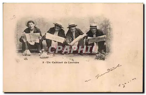 Cartes postales Fantaisie Journaux Journal Un cabinet de lecture