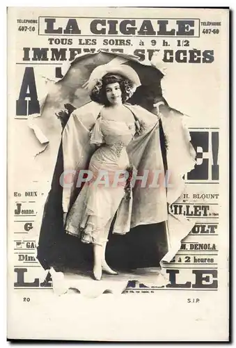 Cartes postales Fantaisie Journaux Journal La Cigale Theatre