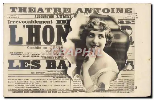 Ansichtskarte AK Fantaisie Journaux Journal Theatre Antoine Femme