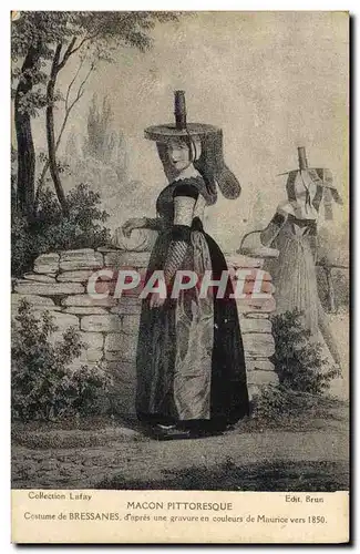 Cartes postales Folklore Macon Costume de Bressanes