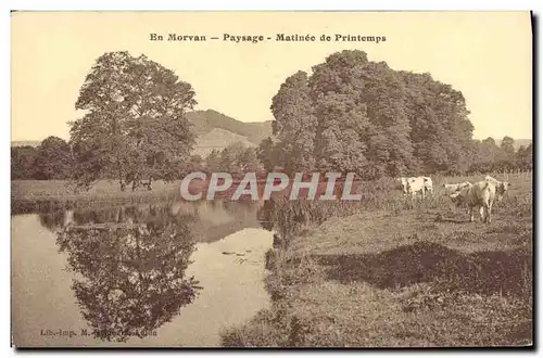 Ansichtskarte AK Morvan Paysage Matinee de printemps Vaches