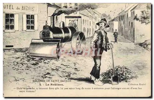 Cartes postales Folklore Legende de Saint Saulge Le rouleau Tracteur