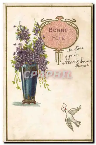 Cartes postales Fantaisie Fleurs Colombe