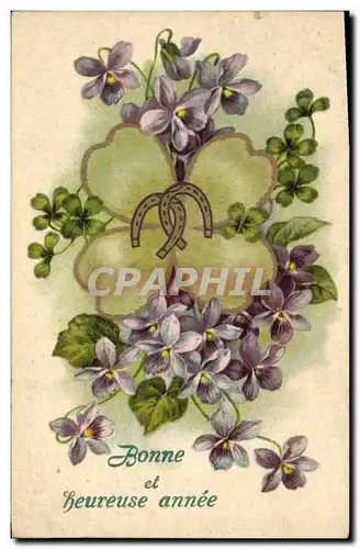 Cartes postales Fantaisie Fleurs Fer a cheval