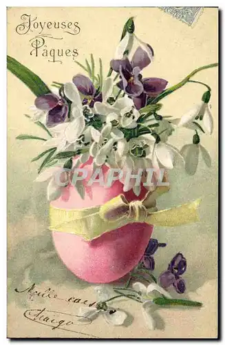 Cartes postales Fantaisie Fleurs Oeuf