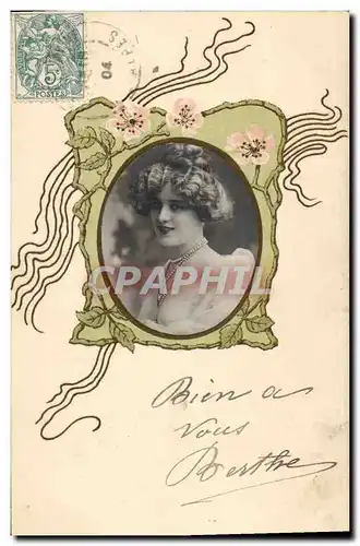 Cartes postales Fantaisie Fleurs Femme