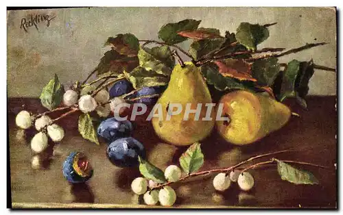 Ansichtskarte AK Fantaisie Nature morte Poires