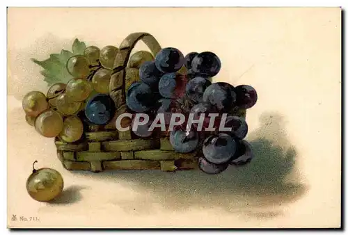 Cartes postales Fantaisie Nature morte Raisins