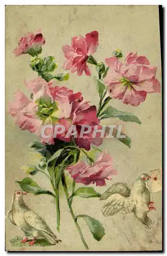 Cartes postales Fantaisie Fleurs Colombes