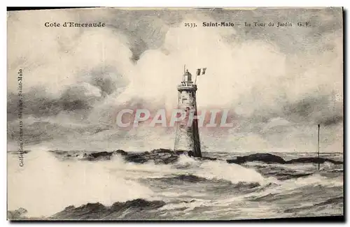 Cartes postales Phare Saint Malo La tour du jardin