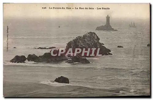 Ansichtskarte AK Phare La Pointe du Raz Le Raz de Sein Les recifs