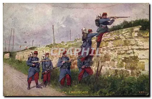 Cartes postales Militaria En embuscade