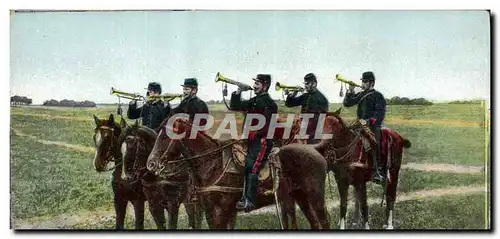 Cartes postales Militaria Artillerie Trompettes Cheval