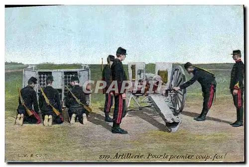 Cartes postales Militaria Artillerie Pour le premier coup feu !