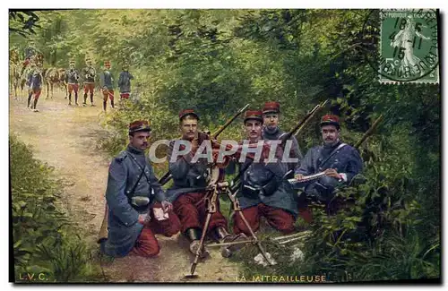 Cartes postales Militaria La mitrailleuse