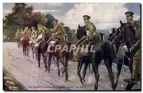 Cartes postales Militaria Hussards anglais allant au front