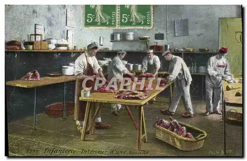 Cartes postales Militaria Infanterie Interieur d&#39une cuisine