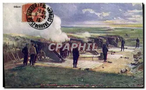 Cartes postales Militaria Canons Une batterie de 130mm