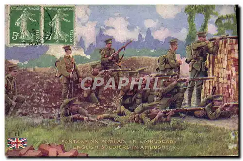 Cartes postales Militaria Fantassins anglais en embuscade