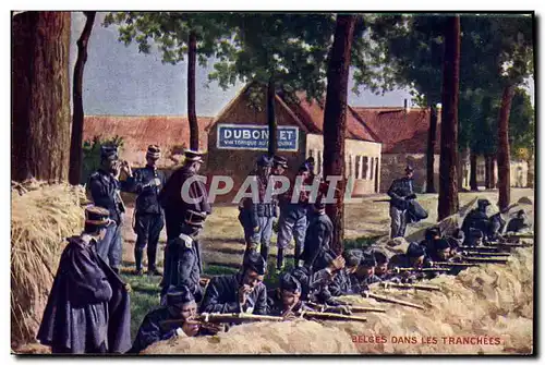 Cartes postales Militaria Belges dans les tranchees Dubonnet