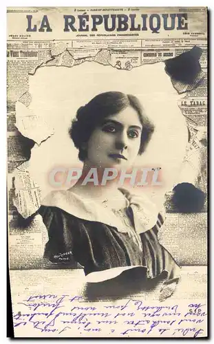 Cartes postales Fantaisie Journaux Journal La Republique Femme