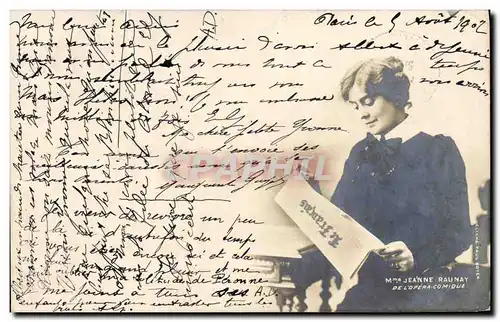 Cartes postales Fantaisie Journaux Journal Le Francais Mme Jeanne Raunay de l&#39Opera Comique