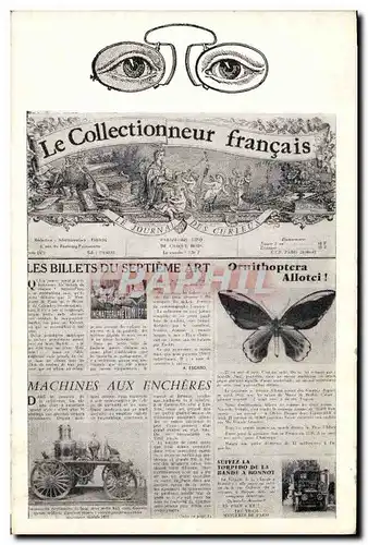 Ansichtskarte AK Fantaisie Journaux Journal Le Collectionneur Francais Papillon Machines aux encheres