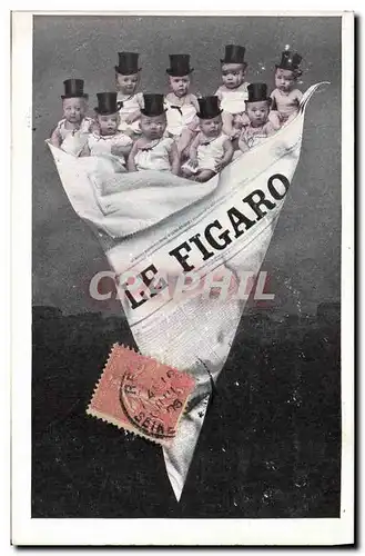 Cartes postales Fantaisie Journaux Journal Le Figaro Enfants Bebes