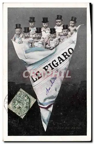 Cartes postales Fantaisie Journaux Journal Le Figaro Enfants Bebes