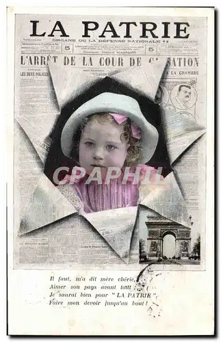 Ansichtskarte AK Fantaisie Journaux Journal La Patrie Enfant