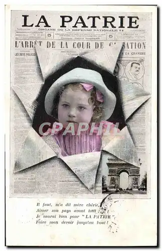 Cartes postales Fantaisie Journaux Journal La Patrie Enfant