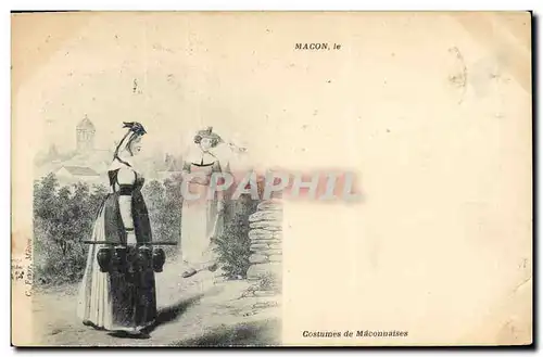 Cartes postales Folklore Paysans Macon Costumes de Maconnaises